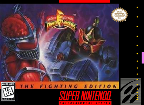 Mighty Morphin Power Rangers Fighting Edition box art for Super Nintendo